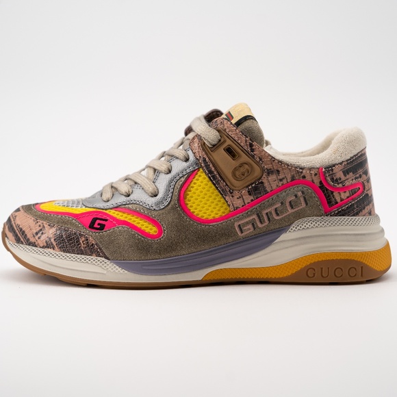 Size 35.5G - Gucci Ultrapace Pink Orange Yellow Snakeskin - Picture 6 of 13